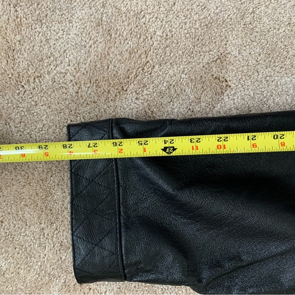 Full length Adolfo leather coat with opossum collar - Picture 11 of 14